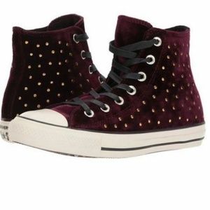 Converse Velvet Studded High Top Sneakers